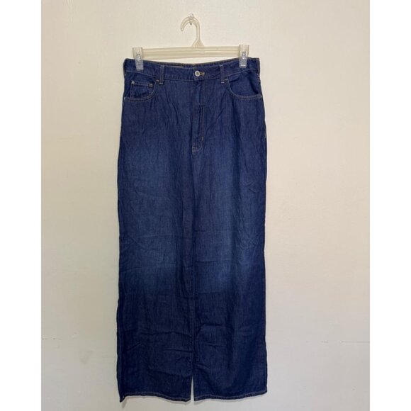 Anthropologie Pilcro Jeans The Annie High Rise Wide Leg Blue Denim Size 30 - Picture 2 of 15